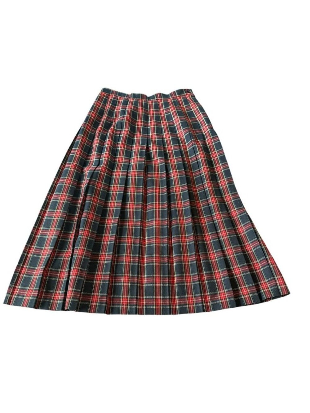 Vintage 90's id Distinctions Red Black Plaid Lined Skirt 10 Academia Pleated